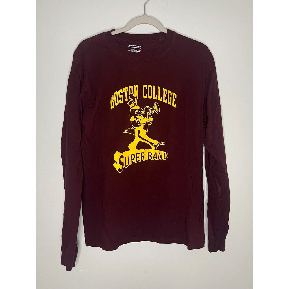 Champion Boston College Super Band Long Sleeve T-Shirt Burgundy Womens Size M
